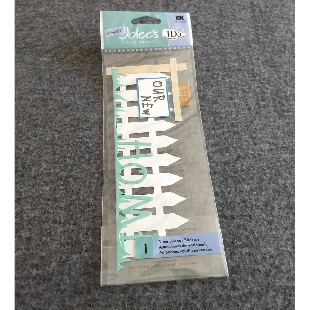 Jolee's Boutique Scrapbooking Dimensional Stickers OUR NEW HOME Lot of 2 NEW